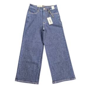 Judy Blue High-Rise Wide Leg Crop Jeans Dark Blue Wash Womens Sz 3/26‎ Denim